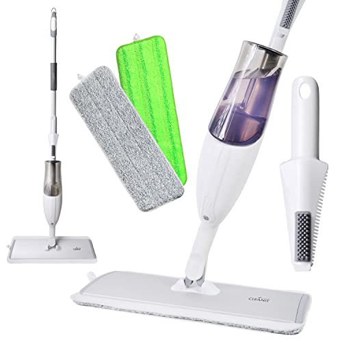 Spray Mop | 360° Rotatable Head, Reusable Microfiber Pad, Refillable Bottle, All Floor Types