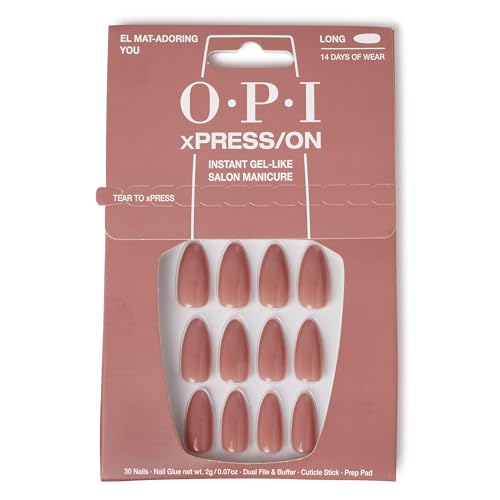 Press On Nails | Long Neutral Almond Shape, Up to 14 Days Wear, Vegan