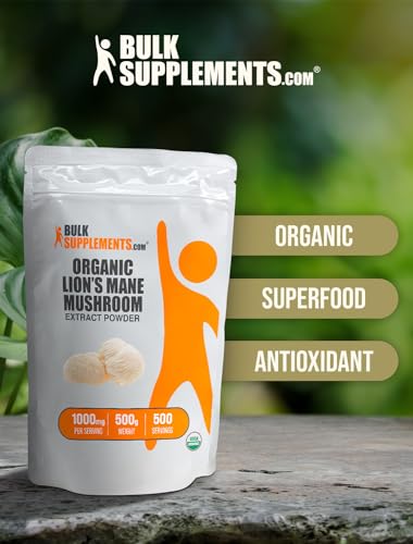 Mushroom Supplement | Organic Lion's Mane Extract Powder, 500g (1.1 lbs)