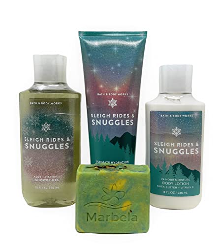 Bath & Body Gift Set | Shower Gel, Body Cream, Body Lotion, 4 oz Artisan Bar Soap