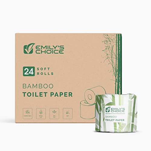 Toilet Paper | 24 Soft Rolls, 3-Ply, Tree Free, 100% Bamboo Pulp