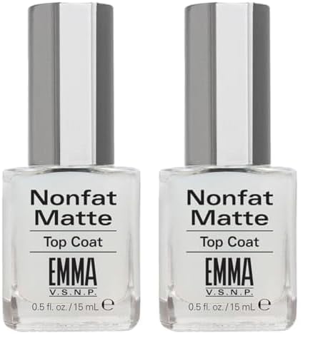 Nail Top Coat | Long-Lasting Matte Finish, 0.5 fl oz, 2 Pack