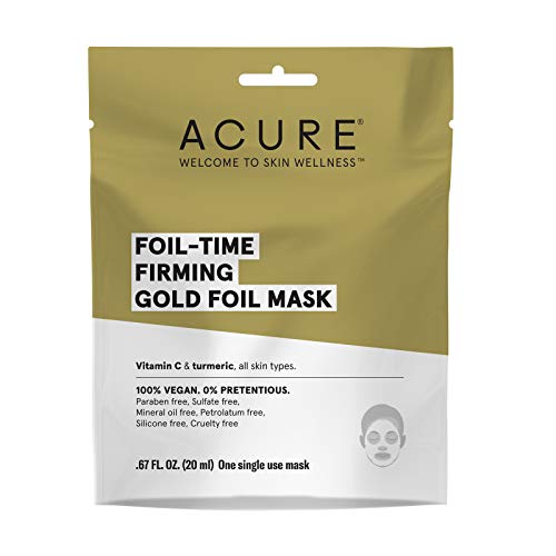 ACURE Foil Time Firming Gold Foil Mask Single, 0.67 Fl Oz