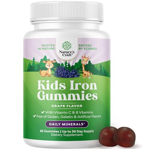 Kids Multivitamin Gummies | Gentle Iron, Vitamin C & B Complex, 60 Count