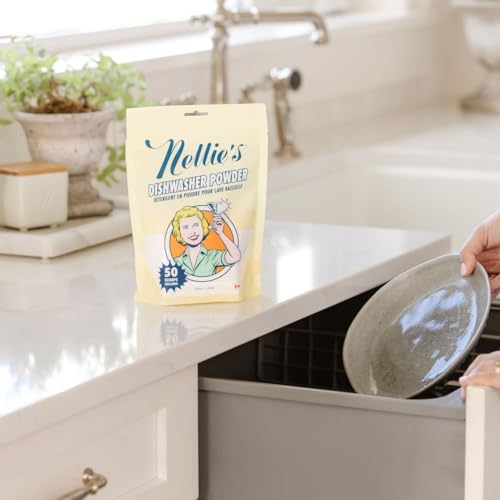 Nellie's Dishwasher Powder Bundle - 50 Scoops (Pouch) & 100 Scoops (Tin) - Kind to the Environment - Grease-Busting Performance for Spotless Results - Perfect for Eco-Conscious Homes