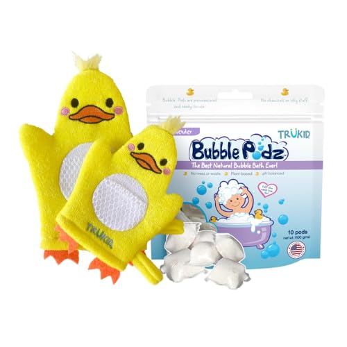 Bubble Bath Pods & Bath Mitts Set | 10 Pod Pack, Safe for Children's Delicate Skin