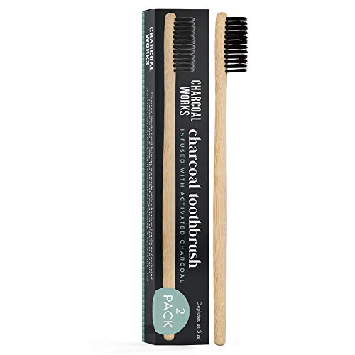 Toothbrush | Charcoal Infused, Pack of 2, Natural