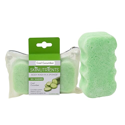 Body Wash Sponge | Cool Cucumber, 20+ Washes, 1 Count