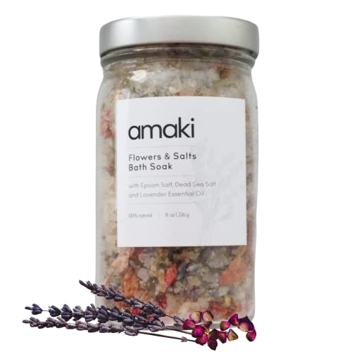 Herbal Bath Soak | Epsom & Dead Sea Salt, Lavender Essential Oil, 2 Jars of 8 oz