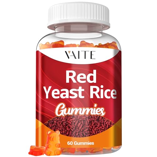 Red Yeast Rice Gummies | 1200 mg, CoQ10, 60 Count, Non-GMO, Herbal Vegetarian