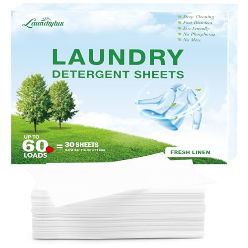 Laundry Detergent Sheets | Eco-Friendly, Hypoallergenic, 60 Loads, Travel-Ready