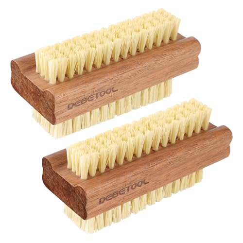 Nail Brush Set | Acacia Wood, 2 Pack, Dual-Sided