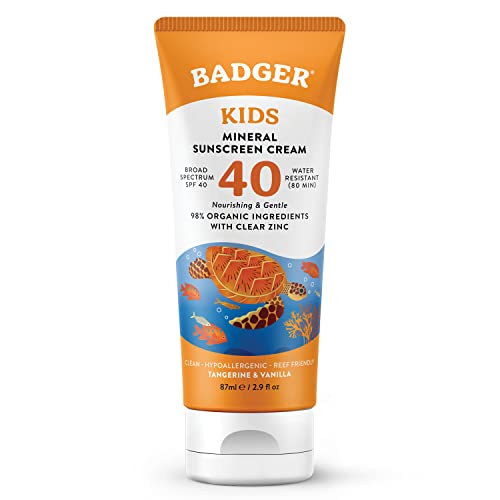 Kids Sunscreen Cream | SPF 40, Organic, Water Resistant, 2.9 fl oz