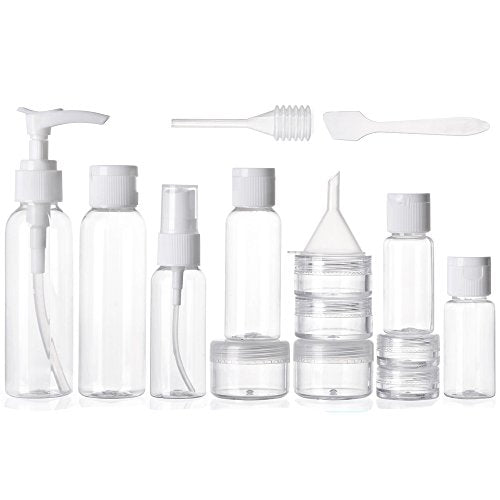 Toiletry Set | 16 Travel Size Bottles, TSA Approved, Clear Containers