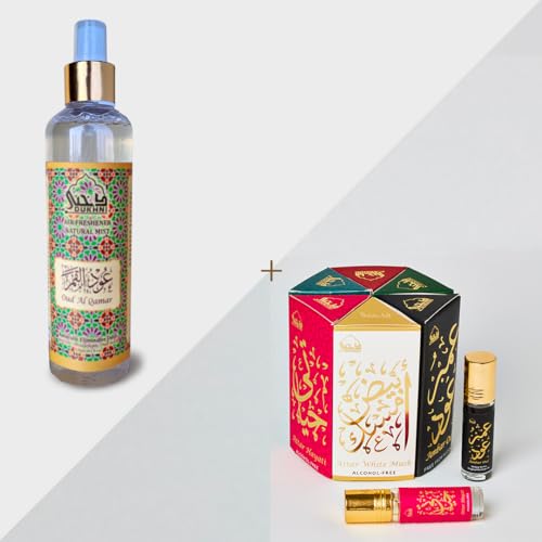 Attar Oil Set | 6 Arabic Fragrance Oils, Includes 250ml Room Spray