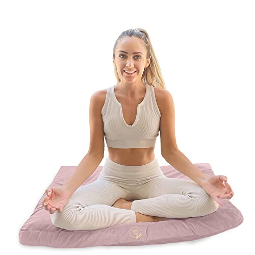 Meditation Cushion | Premium Velvet, 100% Kapok Insert, 36"x28"x2.6"