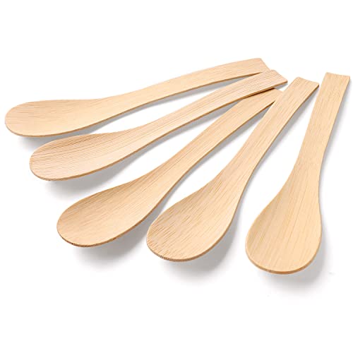 Disposable Utensils | 100 Pack, 6.7" Bamboo Soup Spoons, Compostable, Biodegradable