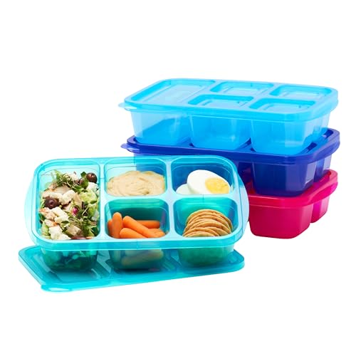 Food Storage Containers | Reusable 5-Compartment, Stackable 8-Piece Set, BPA-Free