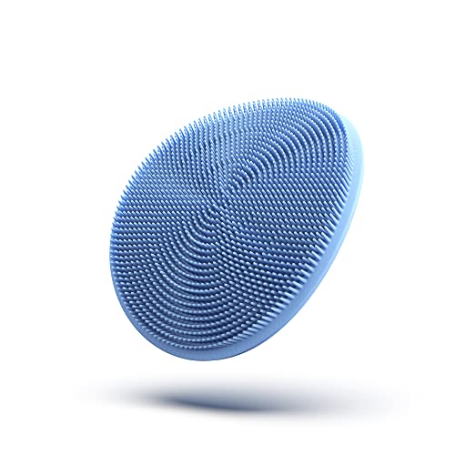 Body Scrubber | Soft Silicone Exfoliating Brush, Hang-to-Wall Design, Blue