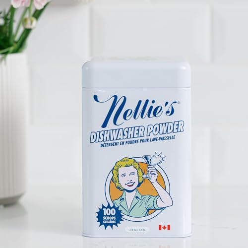 Nellie's Dishwasher Powder Bundle - 50 Scoops (Pouch) & 100 Scoops (Tin) - Kind to the Environment - Grease-Busting Performance for Spotless Results - Perfect for Eco-Conscious Homes