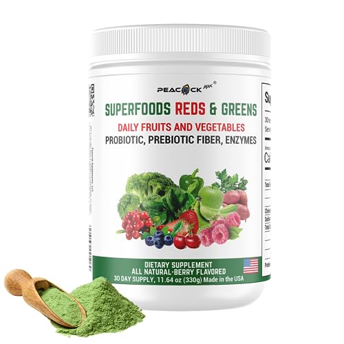 Superfood Powder | Organic Reds & Greens, Plant-Based, 11.64 oz