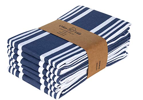 Kitchen Towels | Extra Large, 6 Pack, Highly Absorbent, 100% Cotton