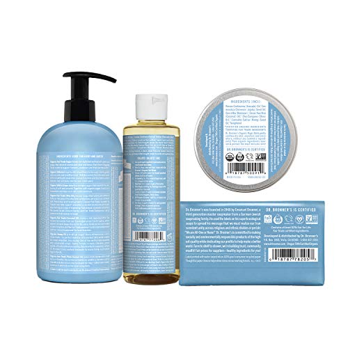 Soap Set | Pure-Castile Liquid & Bar Soaps, Organic Magic Balm, 4-in-1 Sugar Pump Soap