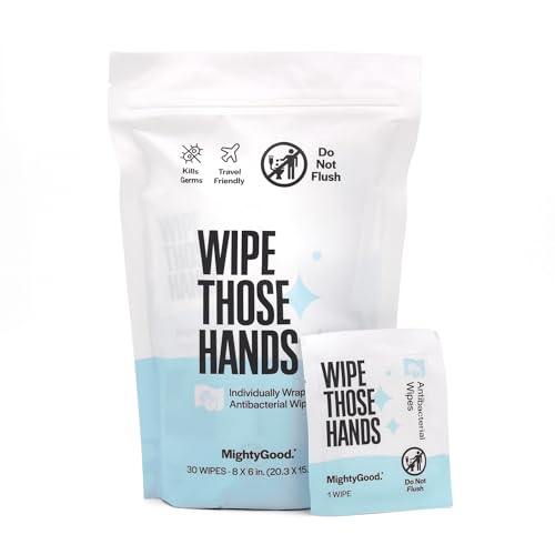 Antibacterial Wipes | Individually Wrapped, 30 Count, Fragrance & Alcohol Free