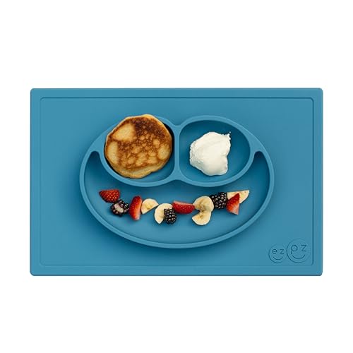 Suction Plate | 100% Silicone, Built-in Placemat, Divided Design for Toddlers