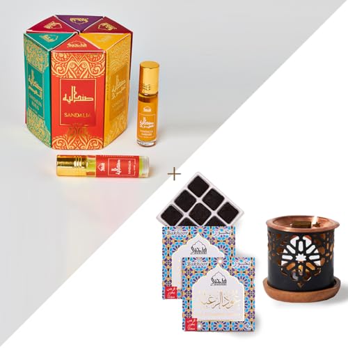 Attar Oil Set | 6 Assorted Sandalwood Perfume Oils, Ideal for Men & Women