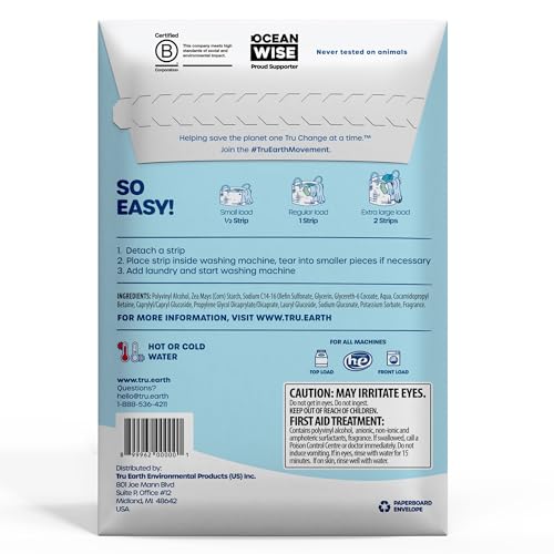 Laundry Detergent Sheets | Up to 64 Loads, Fresh Linen Scent, 32 Sheets