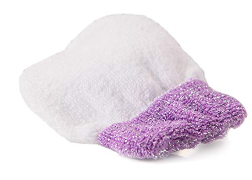 Makeup Remover Glove | Infused with Silver Ion, Ultra Soft, 2 Pack, White & Purple