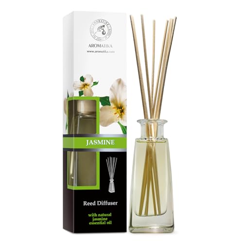 Reed Diffuser | Natural Jasmine Oil, 3.4 fl oz, 8 Bamboo Sticks, Long Lasting Fragrance