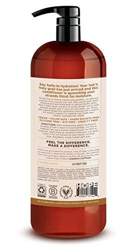 Soapbox Coconut Oil Conditioner, Sulfate Free, Paraben Free, Silicone Free, Color Safe, and Vegan Hair Conditioner (33.8 Ounces)