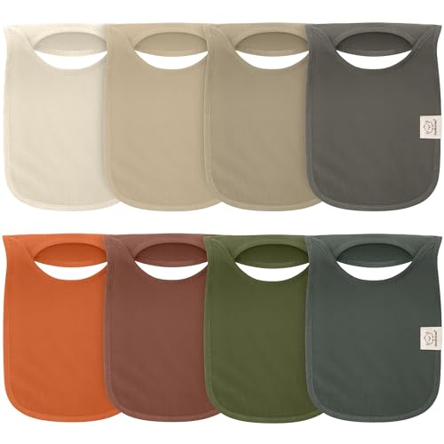 Baby Bibs | 8-Pack, Pullover Design, Ideal for Drooling and Teething