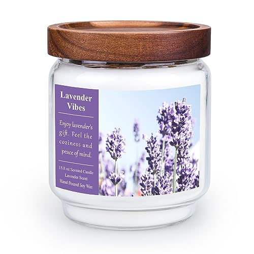 Candle | 15.8oz Large Lavender, Aromatherapy, Stress Relief