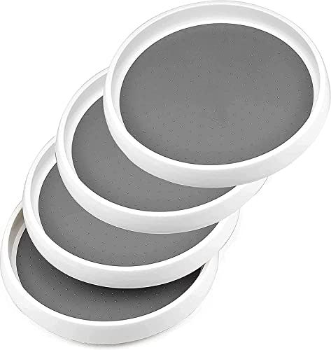 Lazy Susan Turntable | 4 Pack, Non-Skid Surface, Durable Plastic