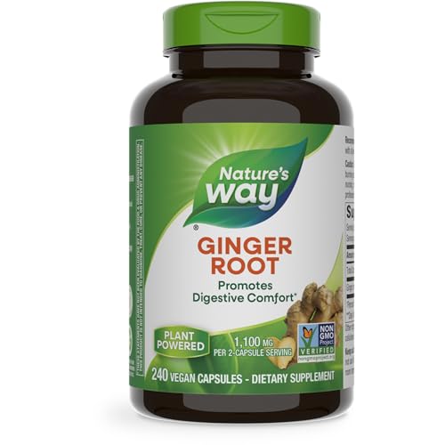 Ginger Root Capsules | Promotes Digestive Comfort, 1,100 mg Per Serving, 240 Count