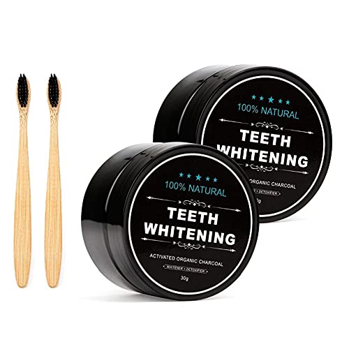 Teeth Whitening Powder | Activated Charcoal, Natural Coconut, 2-Pack