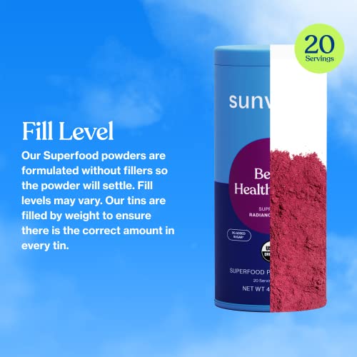 Sunwink Berry Healthy Skin Superfood Powder | Superfood Drink Mix for Radiance Glow & Hydration | Superfood Hydration Powder with Acai, Goji Berry, Amla, Raspberry, & Pineapple | 4.2 oz, 20 Servings