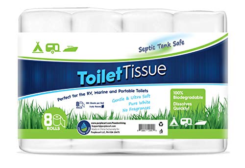 Toilet Paper | 2-Ply, 8 Rolls, 500 Sheets Each, Biodegradable, Rapid Dissolve