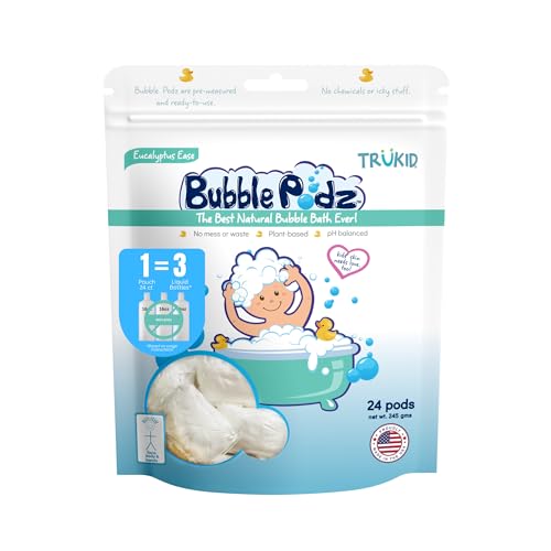 Bubble Bath Pods | Gentle Formula, 24 Count, Eucalyptus Scent