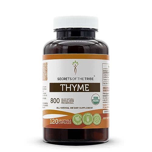 Herbal Supplement | USDA Organic Thyme, 800 mg, 120 Capsules