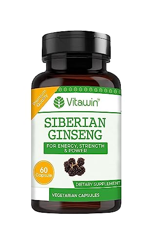 Nutrition Supplement | Siberian Ginseng, 500 mg, 60 Capsules, Boosts Immunity & Energy