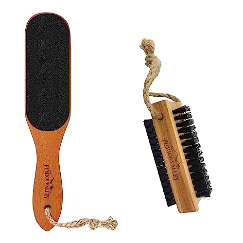 Foot Care Set | Wooden Nail Brush & Pumice Stone File