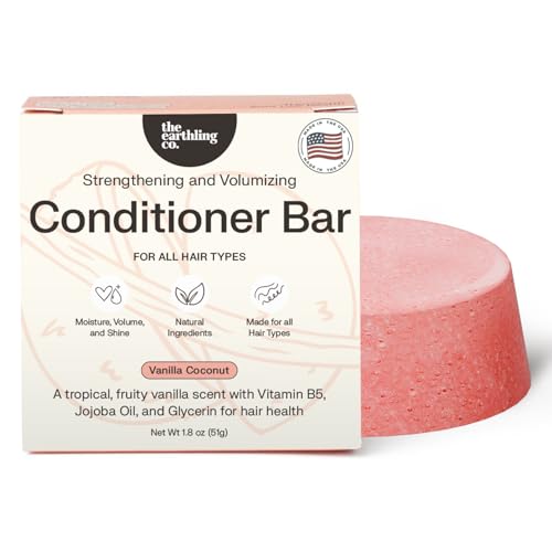 The Earthling Co. Conditioner Bar - Promote Hair Growth, Strengthen & Moisturize All Hair Types - Paraben & Sulfate Free formula with Natural Ingredients for Dry Hair (Vanilla Coconut, 1.8 oz)