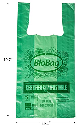 Compostable Shopping Bags | 100% Certified, 12 lb Capacity, 500 Count