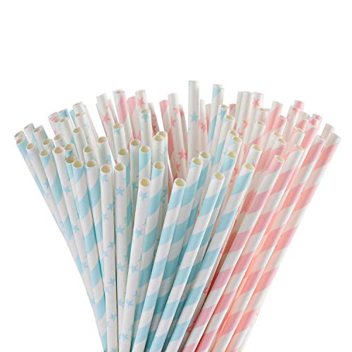 Paper Straws | 100 Pack, Biodegradable, Party Use