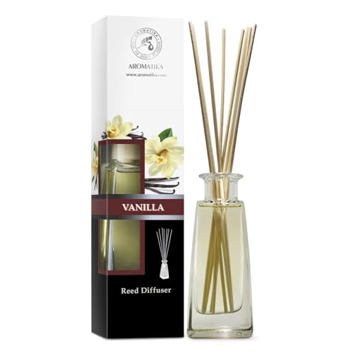 Reed Diffuser | Natural Essential Oil, Vanilla - 3.4 fl oz, Gift Set with Bamboo Sticks