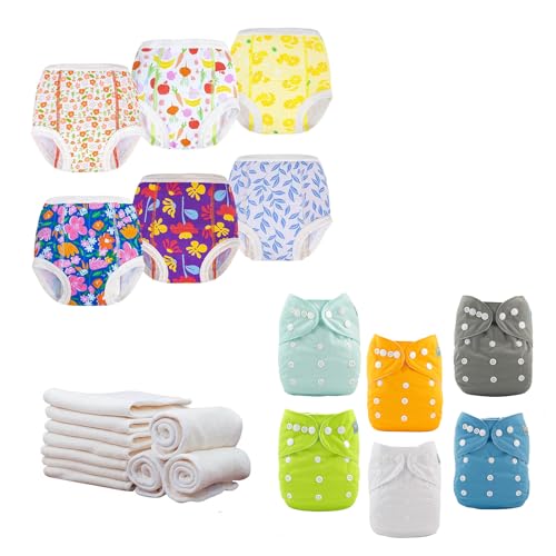 Baby Cloth Diapers | 6-Pack, Includes 12 Inserts.